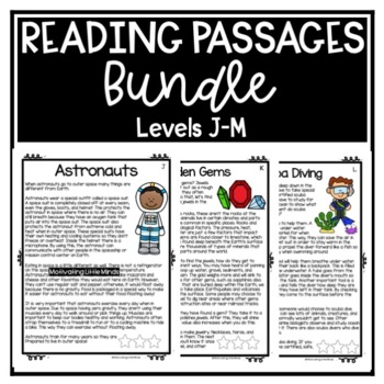 Preview of Reading Comprehension Passages Bundle Levels J-M
