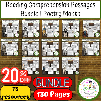 Preview of Reading Comprehension Passages Bundle | Poetry Month