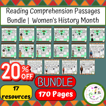 Preview of Reading Comprehension Passages Bundle | Women's History Month