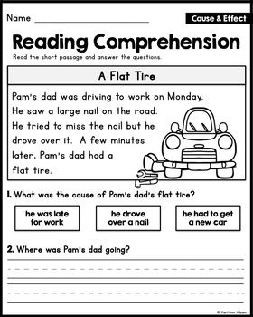 Reading Comprehension Passages - Cause and Effect [Little Readers]