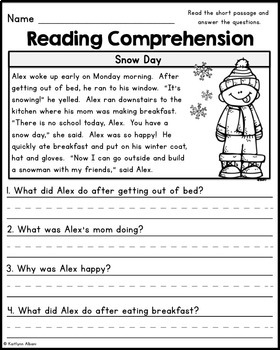 Reading Comprehension Passages - Christmas/Winter by Kaitlynn Albani