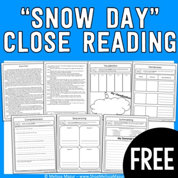 Preview of Reading Comprehension Passages - Close Reading - FREEBIE - Snow Day