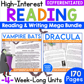 Preview of Reading Comprehension Passages & Close Reading Passages for Middle School Bundle