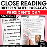 Reading Comprehension Passages - Close Reading  Presidents Day