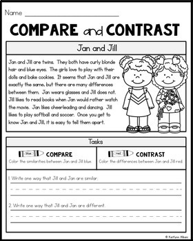 Reading Comprehension Passages - Compare and Contrast by Kaitlynn Albani