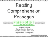 Reading Comprehension Passages - FREEBIE!