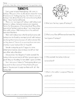 2nd grade comprehension fall reading passages text based evidence