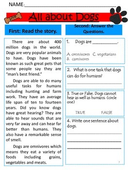 Reading Comprehension Passages (Fiction & Non-Fiction) by Tucker's Mama