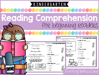 Preview of Kindergarten Reading Comprehension for Beginning Readers (Multiple Choice)