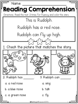 Kindergarten Reading Comprehension (Winter Edition) by Teaching ...