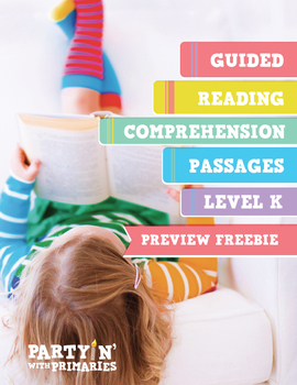 Preview of Reading Comprehension Passages: Guided Reading Level K Freebie