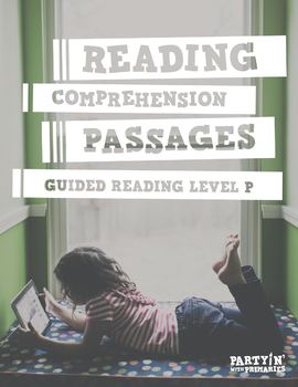 Preview of Reading Comprehension Passages: Guided Reading Level P - Distance Learning