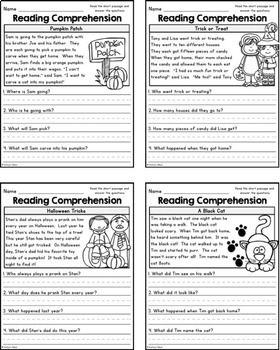 Reading Comprehension Passages - Halloween/Fall by Kaitlynn Albani