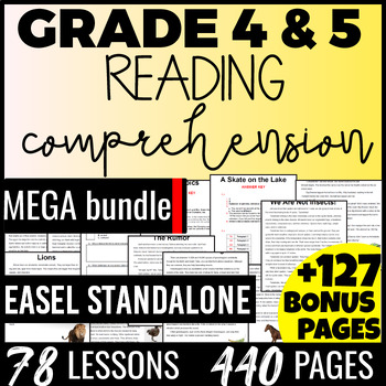 Preview of Reading Comprehension Passages MEGA Bundle 4th-5th Grade Easel Activities