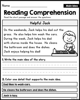 Reading Prehension Passages Main Idea [Little Readers