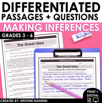 Preview of Differentiated Reading Comprehension Making Inferences with Digital Resources
