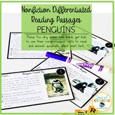 Nonfiction Leveled Reading Passages and Questions - Penguins