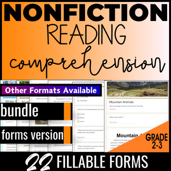 Preview of 2nd and 3rd Grade Nonfiction Reading Comprehension Passages and Questions Bundle