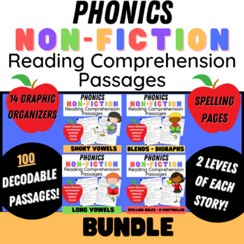 Preview of Nonfiction Reading Comprehension Passages - 100 Decodable Readers