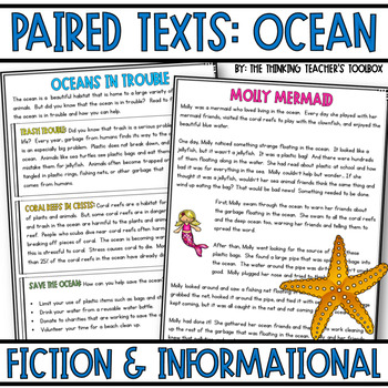 Preview of Reading Comprehension Passages Paired Text Ocean
