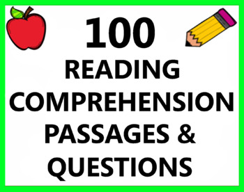 Preview of Reading Comprehension Passages Paragraphs Stories Substitute Sub Teacher No Prep