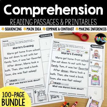 Preview of Reading Comprehension Passages and Questions 1st Grade 2nd Grade Worksheets