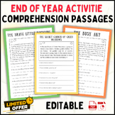 Reading Comprehension Passages + Questions 2nd-5th End of 