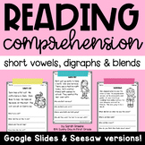 Reading Comprehension Passages (CVC, Digraphs, Blends) Pri