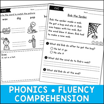 Reading Comprehension Worksheets - Let's Make CVC Words With Short A