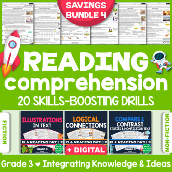 Preview of Reading Comprehension Passages & Questions: Skills-Boosting Bundle IV ♥ GRADE 3
