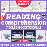 ELA Reading Comprehension Worksheets: Skills-Boosting Bundle II ♥ GRADE 4 & 5
