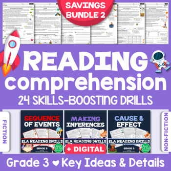Preview of Reading Comprehension Passages & Questions: Skills-Boosting Bundle II ♥ GRADE 3