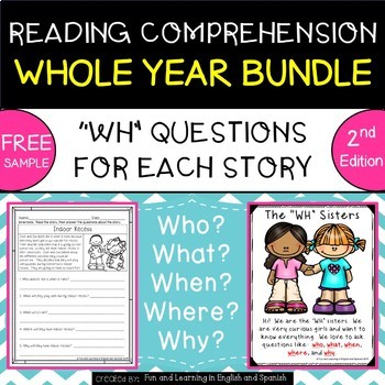 Preview of Reading Comprehension & "WH" Questions (w/ digital option) Distance Learning