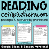 Reading Comprehension Passages & Questions (by phonics skill)
