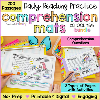 Preview of Reading Comprehension Passages & Questions with Spring & End of Year Activities