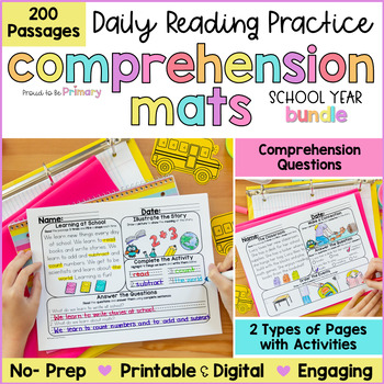 Preview of Reading Comprehension Passages & Questions with Summer & End of Year Activities
