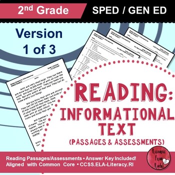 Preview of Reading Comprehension Passages - Reading Informational Text Grade 2 (Version 1)