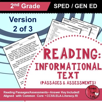 Preview of Reading Comprehension Passages - Reading Informational Text Grade 2 (Version 2)