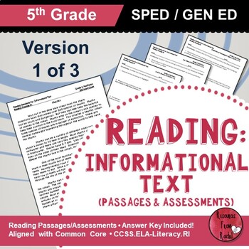 Preview of Reading Comprehension Passages - Reading Informational Text Grade 5 (Version 1)