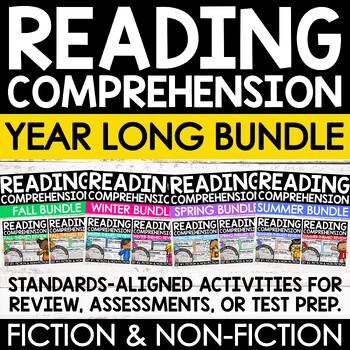 Preview of Reading Comprehension Passages and Questions Year Long Bundle 3rd 4th 5th Grade