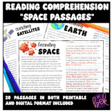Reading Comprehension Passages | Space Themed