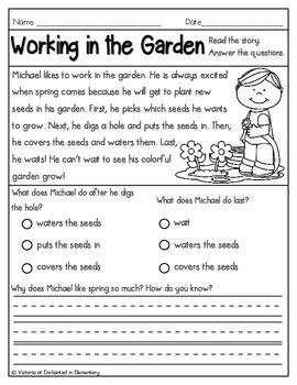 Reading Comprehension Passages- Spring Edition