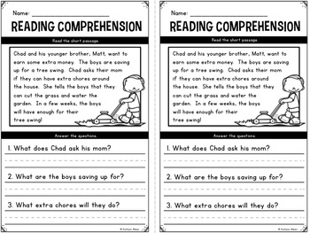 Reading Comprehension Passages - Spring/Summer Minis by Kaitlynn Albani