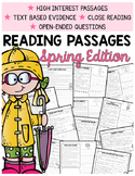 Spring Comprehension | 2nd Grade Comprehension Passages |Text-Based Evidence