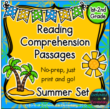 Preview of Reading Comprehension Passages- Summer Edition