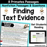 Find Text Evidence Reading Comprehension Practice Passages