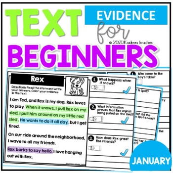 Preview of Reading Comprehension Passages Text Evidence for Beginners 2-JANUARY