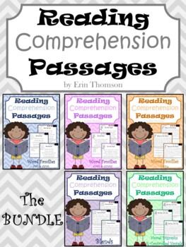 Preview of Reading Comprehension Passages and Questions ~ The Bundle