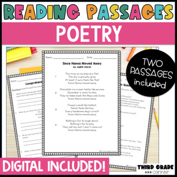Preview of Reading Comprehension Passages - Understanding Poetry - DIGITAL INCLUDED!