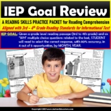 Reading Comprehension Passages | WH Questions | IEP Goal S